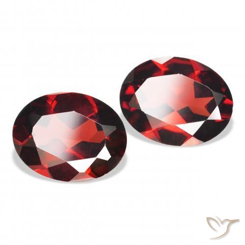3.95 ctw Red Almandine Garnet Stones, Natural Almandine Garnet in Oval Facet Shape for Sale
