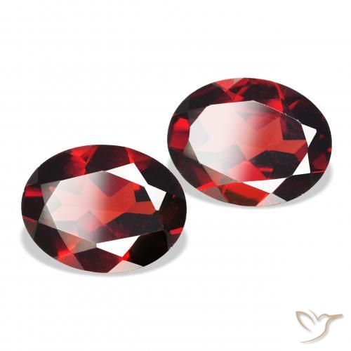 3.98 ctw Red Almandine Garnet Stones, Natural Almandine Garnet in Oval Facet Shape for Sale