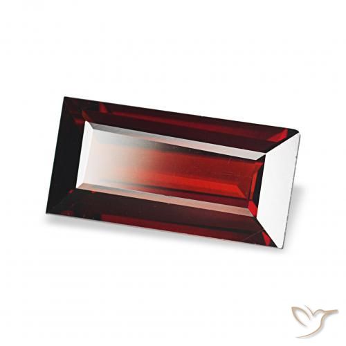 1.69 ct Red Almandine Garnet Stone, Natural Almandine Garnet in Baguette Facet Shape for Sale