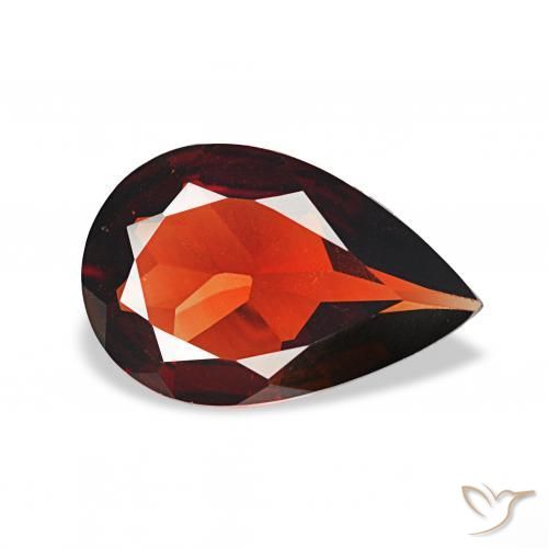 2.04 ct Red Almandine Garnet Stone, Natural Almandine Garnet in Pear Facet Shape for Sale