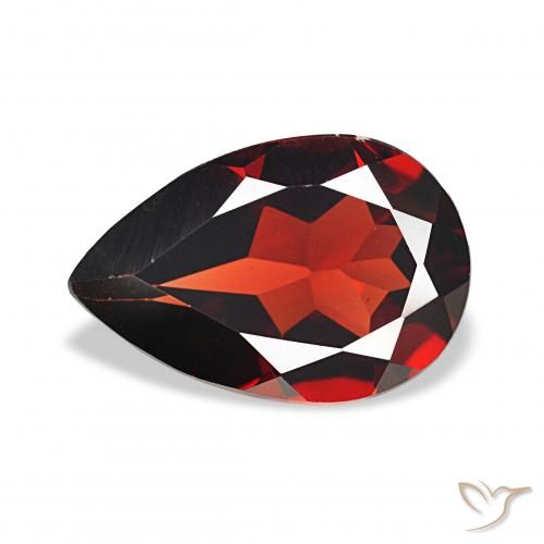 2.96ct Dark Red Almandine Garnet, Pear Shape, VS