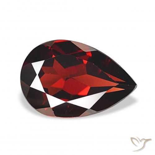 3.40 ct Red Almandine Garnet Stone, Natural Almandine Garnet in Pear Facet Shape for Sale
