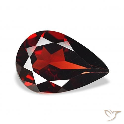 3.22 ct Red Almandine Garnet Stone, Natural Almandine Garnet in Pear Facet Shape for Sale