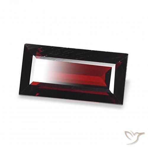 1.72 ct Red Almandine Garnet Stone, Natural Almandine Garnet in Baguette Facet Shape for Sale