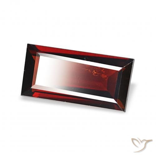 1.54 ct Red Almandine Garnet Stone, Natural Almandine Garnet in Baguette Facet Shape for Sale