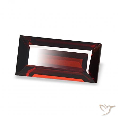 1.56 ct Red Almandine Garnet Stone, Natural Almandine Garnet in Baguette Facet Shape for Sale