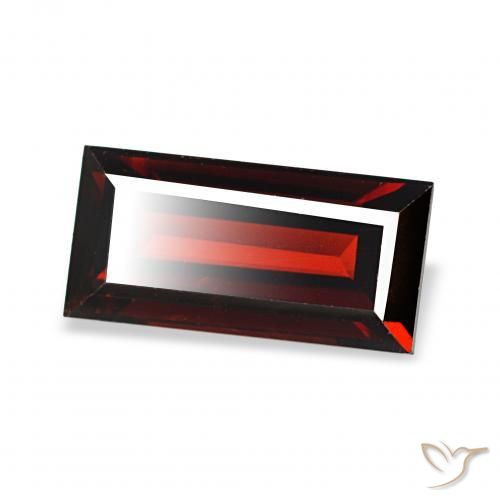 2.14 ct Red Almandine Garnet Stone, Natural Almandine Garnet in Baguette Facet Shape for Sale