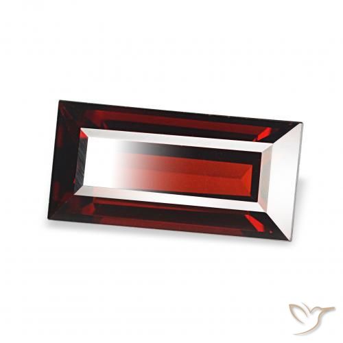 2.09 ct Red Almandine Garnet Stone, Natural Almandine Garnet in Baguette Facet Shape for Sale