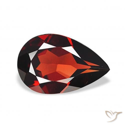 2.71 ct Red Almandine Garnet Stone, Natural Almandine Garnet in Pear Facet Shape for Sale
