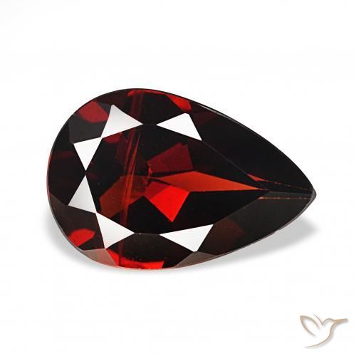 3.20 ct Red Almandine Garnet Stone, Natural Almandine Garnet in Pear Facet Shape for Sale