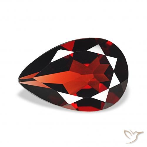 3.27ct Dark Red Almandine Garnet, Pear Shape, VS