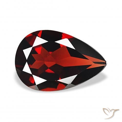 3.27 ct Red Almandine Garnet Stone, Natural Almandine Garnet in Pear Facet Shape for Sale