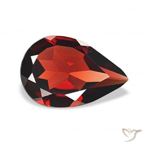 2.92 ct Red Almandine Garnet Stone, Natural Almandine Garnet in Pear Facet Shape for Sale