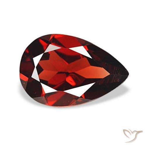 3.30 ct Red Almandine Garnet Stone, Natural Almandine Garnet in Pear Facet Shape for Sale