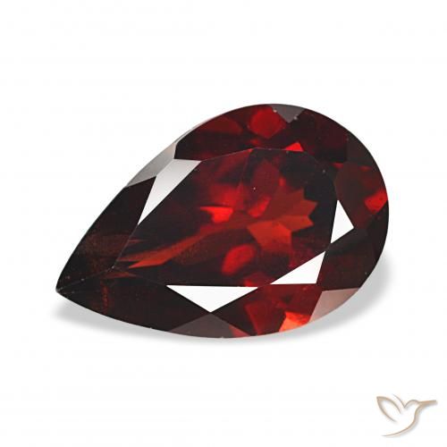 3.61ct Deep Red Almandine Garnet, Pear Shape, VS