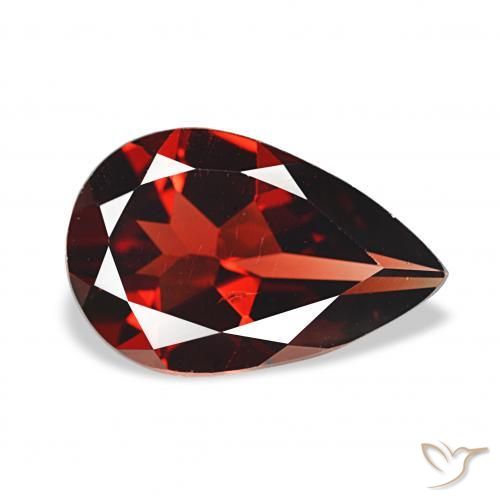 2.80 ct Red Almandine Garnet Stone, Natural Almandine Garnet in Pear Facet Shape for Sale
