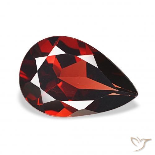 3.06 ct Red Almandine Garnet Stone, Natural Almandine Garnet in Pear Facet Shape for Sale