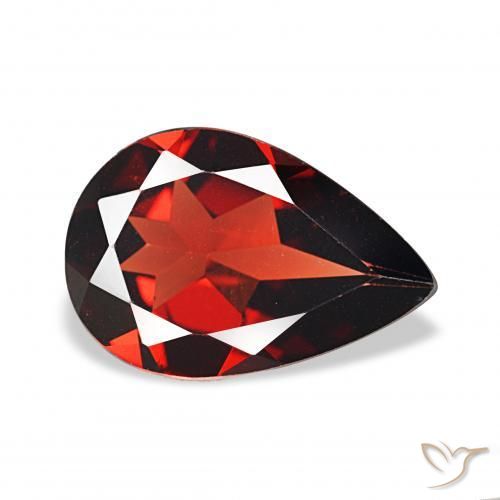 2.80 ct Red Almandine Garnet Stone, Natural Almandine Garnet in Pear Facet Shape for Sale