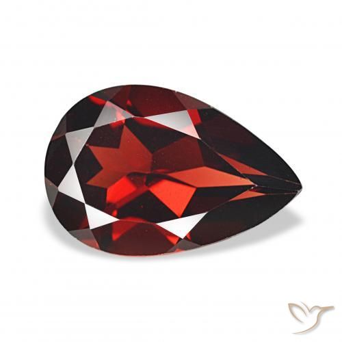 3.27 ct Red Almandine Garnet Stone, Natural Almandine Garnet in Pear Facet Shape for Sale