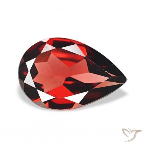 3.01 ct Red Almandine Garnet Stone, Natural Almandine Garnet in Pear Facet Shape for Sale