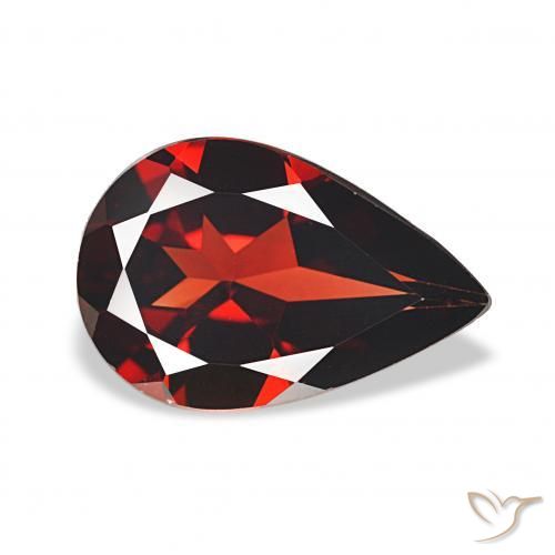 2.81 ct Red Almandine Garnet Stone, Natural Almandine Garnet in Pear Facet Shape for Sale