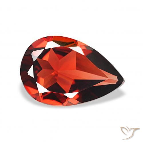 3.04 ct Red Almandine Garnet Stone, Natural Almandine Garnet in Pear Facet Shape for Sale