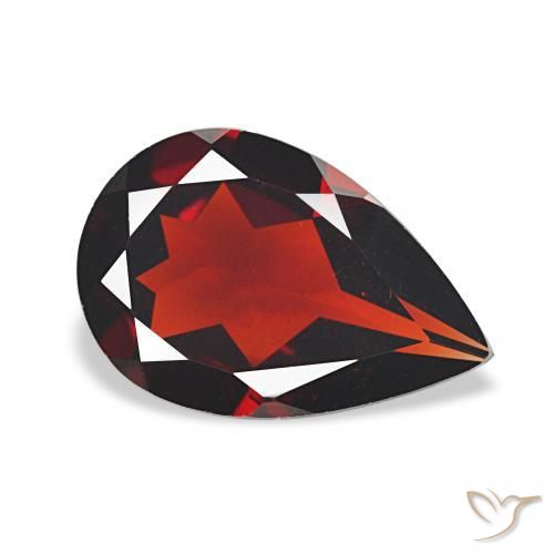 2.67 ct Red Almandine Garnet Stone, Natural Almandine Garnet in Pear Facet Shape for Sale