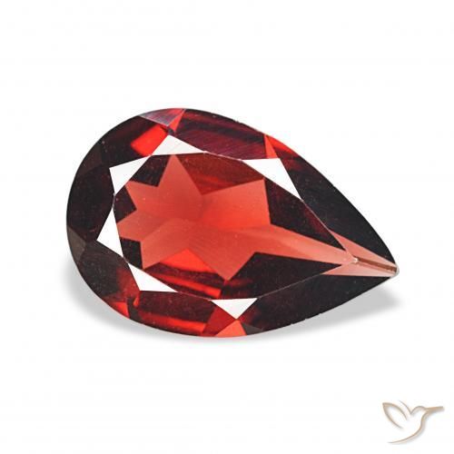 2.71 ct Red Almandine Garnet Stone, Natural Almandine Garnet in Pear Facet Shape for Sale