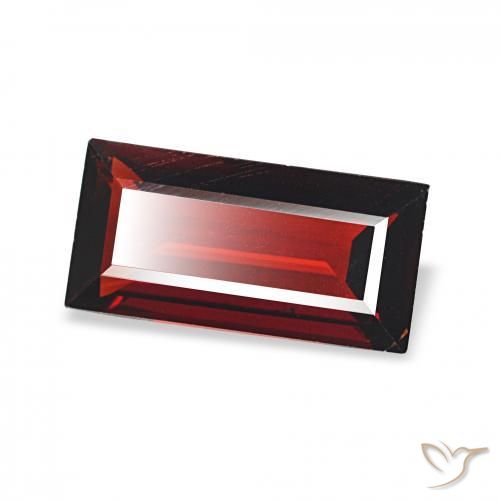 1.65 ct Red Almandine Garnet Stone, Natural Almandine Garnet in Baguette Facet Shape for Sale