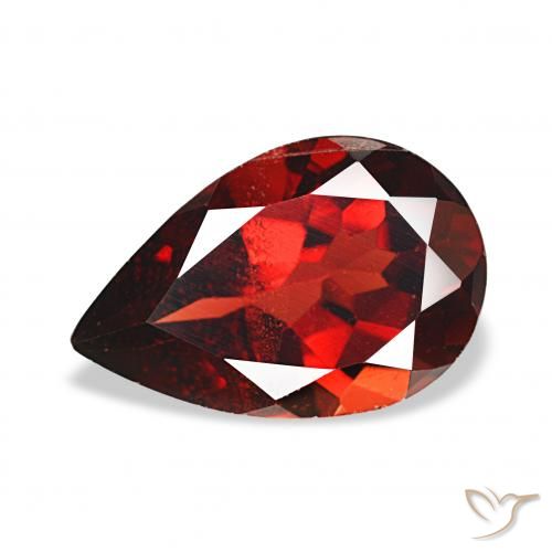 3.90ct Bright Red Almandine Garnet, Pear Shape, VS