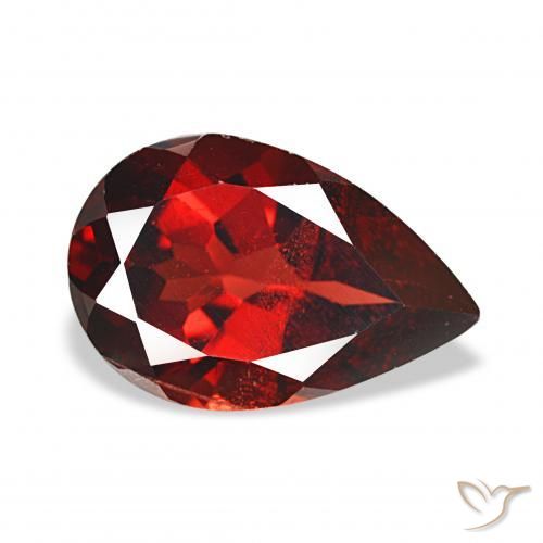 3.90 ct Red Almandine Garnet Stone, Natural Almandine Garnet in Pear Facet Shape for Sale
