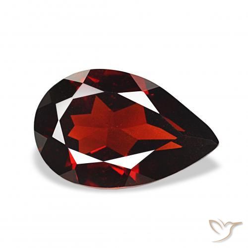 2.93 ct Red Almandine Garnet Stone, Natural Almandine Garnet in Pear Facet Shape for Sale