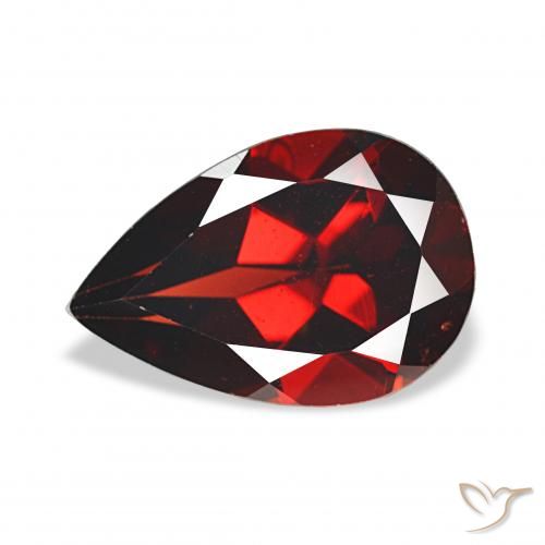 3.58ct Dark Red Almandine Garnet, Pear Shape, VS