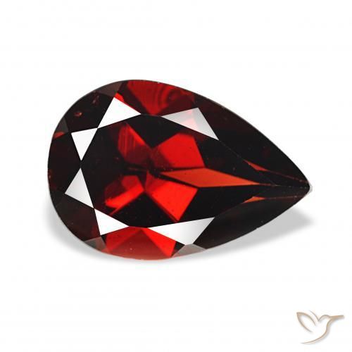 3.58 ct Red Almandine Garnet Stone, Natural Almandine Garnet in Pear Facet Shape for Sale