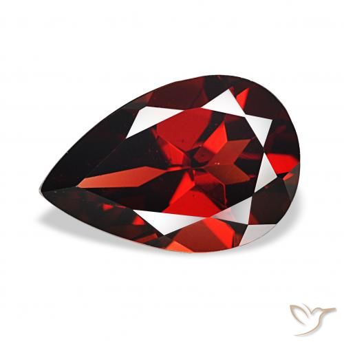 3.66ct Dark Red Almandine Garnet, Pear Shape, VVS-VS
