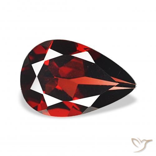 3.13 ct Red Almandine Garnet Stone, Natural Almandine Garnet in Pear Facet Shape for Sale