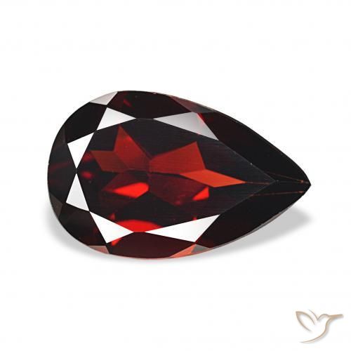 3.05 ct Red Almandine Garnet Stone, Natural Almandine Garnet in Pear Facet Shape for Sale