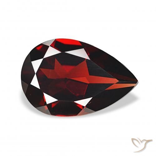 3.30 ct Red Almandine Garnet Stone, Natural Almandine Garnet in Pear Facet Shape for Sale