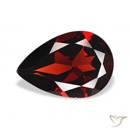 3.22ct Dark Red Almandine Garnet, Pear Shape, VVS-VS