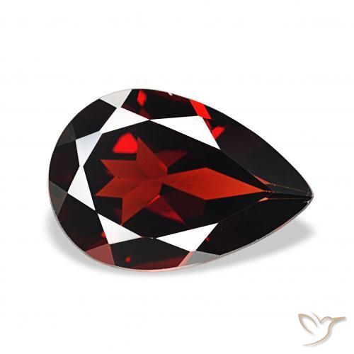 3.22 ct Red Almandine Garnet Stone, Natural Almandine Garnet in Pear Facet Shape for Sale