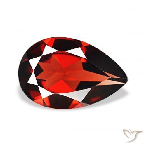 2.90 ct Red Almandine Garnet Stone, Natural Almandine Garnet in Pear Facet Shape for Sale
