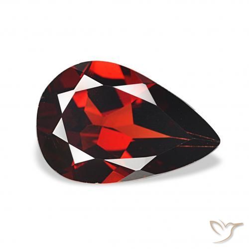 3.17 ct Red Almandine Garnet Stone, Natural Almandine Garnet in Pear Facet Shape for Sale