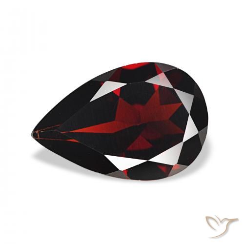 3.20ct Dark Red Almandine Garnet, Pear Shape, VVS-VS