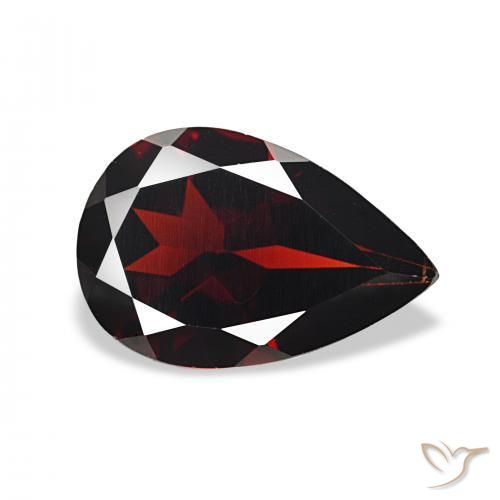 3.20 ct Red Almandine Garnet Stone, Natural Almandine Garnet in Pear Facet Shape for Sale