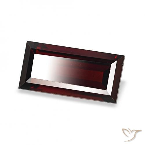1.67 ct Red Almandine Garnet Stone, Natural Almandine Garnet in Baguette Facet Shape for Sale