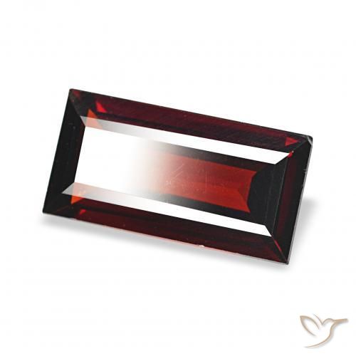 1.76 ct Red Almandine Garnet Stone, Natural Almandine Garnet in Baguette Facet Shape for Sale