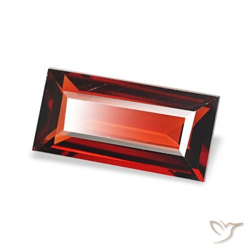 1.76 ct Red Almandine Garnet Stone, Natural Almandine Garnet in Baguette Facet Shape for Sale