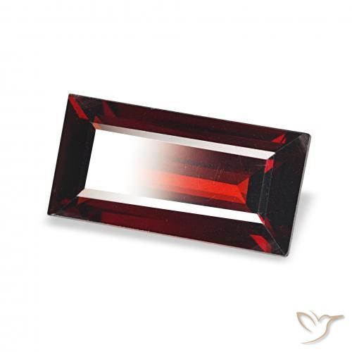 1.77 ct Red Almandine Garnet Stone, Natural Almandine Garnet in Baguette Facet Shape for Sale