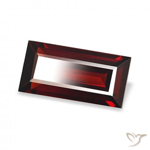 1.84 ct Red Almandine Garnet Stone, Natural Almandine Garnet in Baguette Facet Shape for Sale