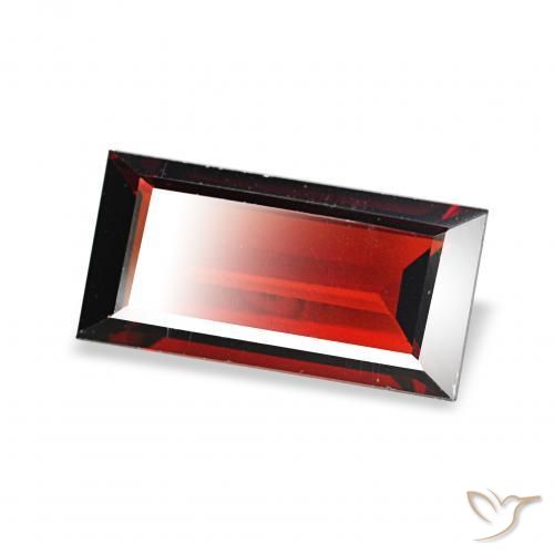1.68 ct Red Almandine Garnet Stone, Natural Almandine Garnet in Baguette Facet Shape for Sale